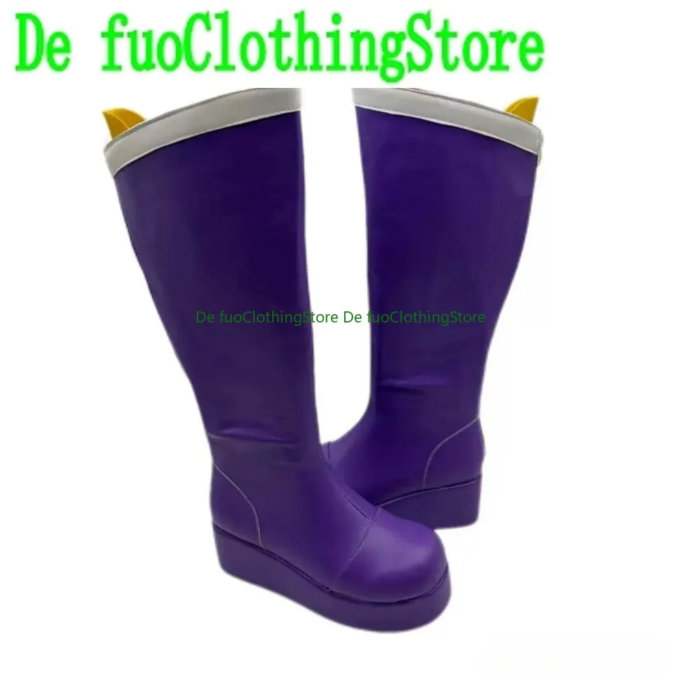 Purple Role-playing Shoes Customization Game Anime Boots Height Increase Guardian Halloween Party Men's and Women's Shoe Props