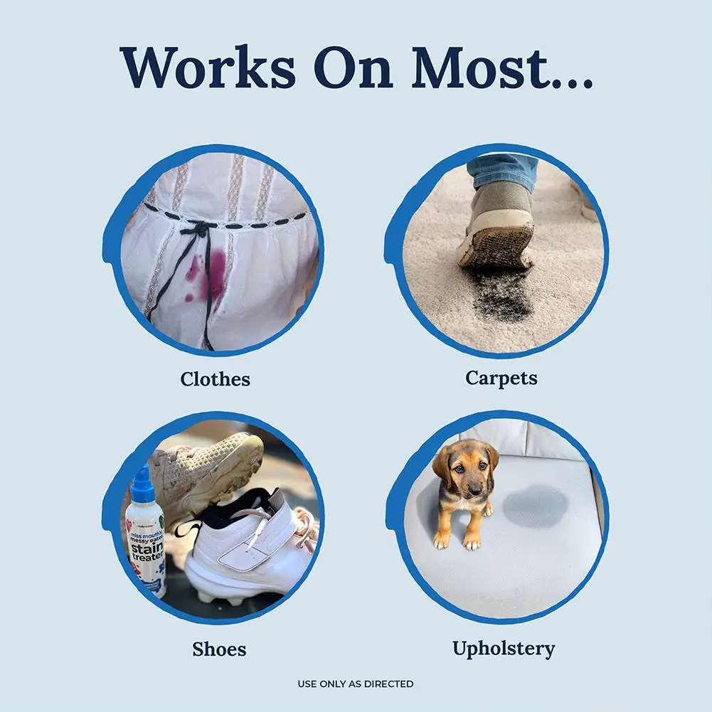 بخاخ معالج البقع من Miss Mouth's Messy Eater لحديثي الولادة والطفل، بدون تنظيف جاف، شحم طعام، قهوة، غسيل، ملابس داخلية