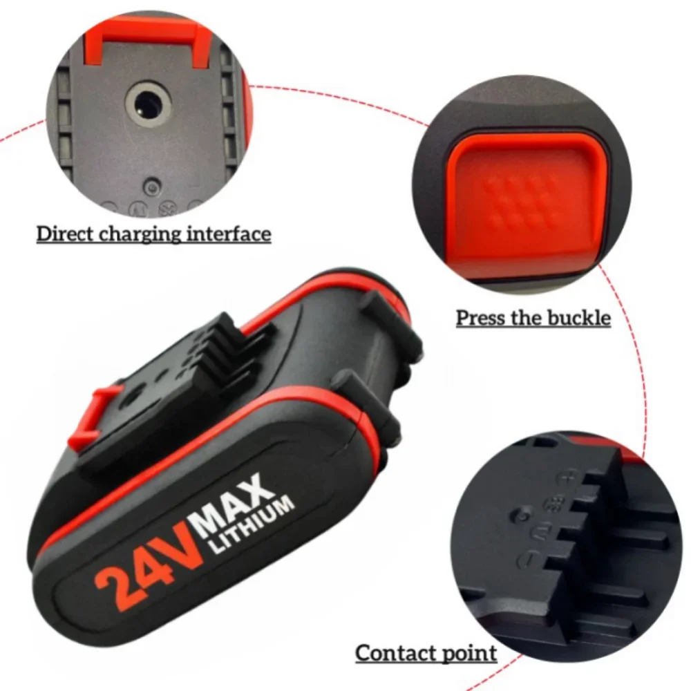 Worx 24V 18650 Lithium Battery 3000mAh Electric Tools Battery For Wireless Wrench Mini Chain Saw Electric Drill ect