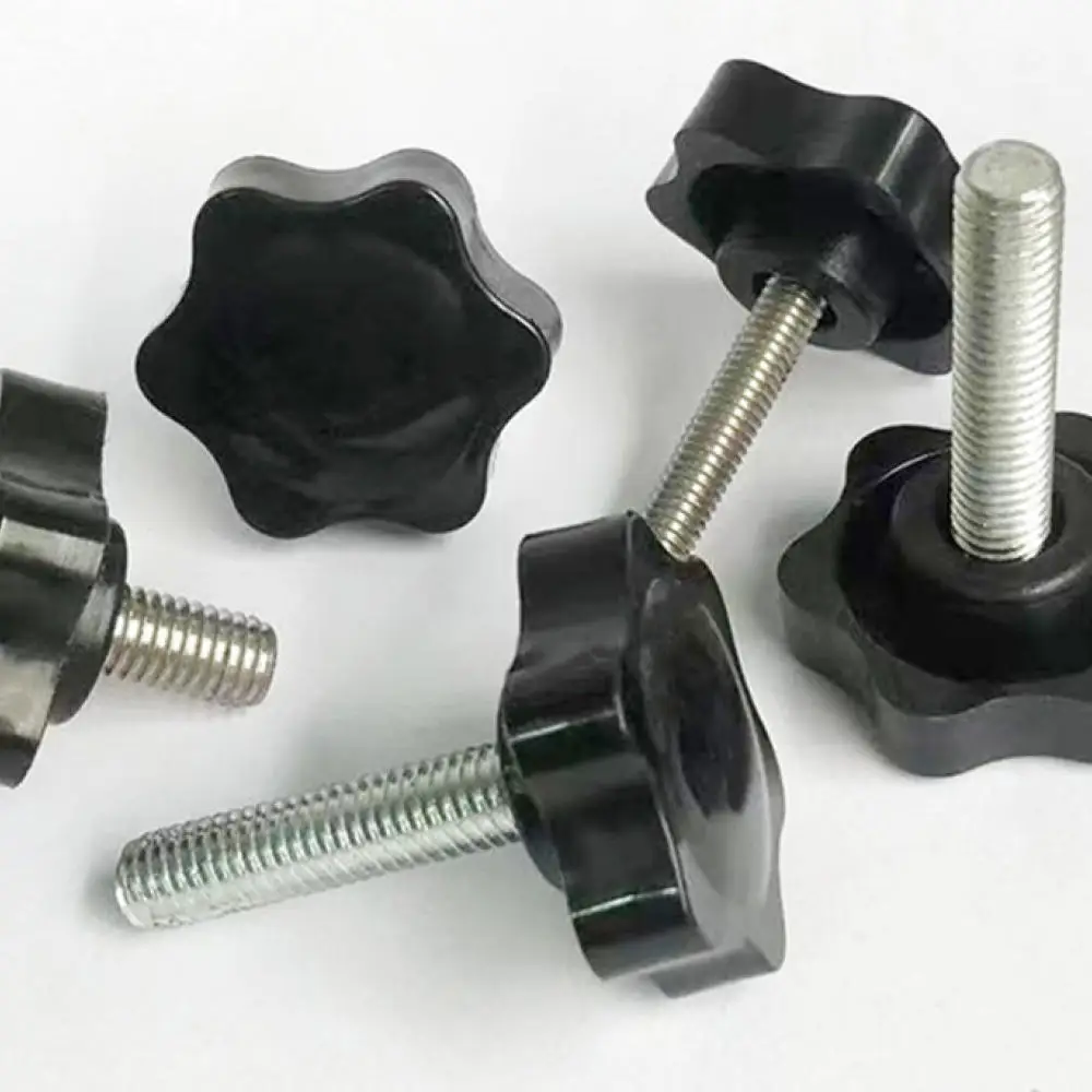 Heavy Duty Star Knob Screw Plastic Hand Tightening Bolt Galvanized Steel Threaded Hardware For Industrial Clamping Part