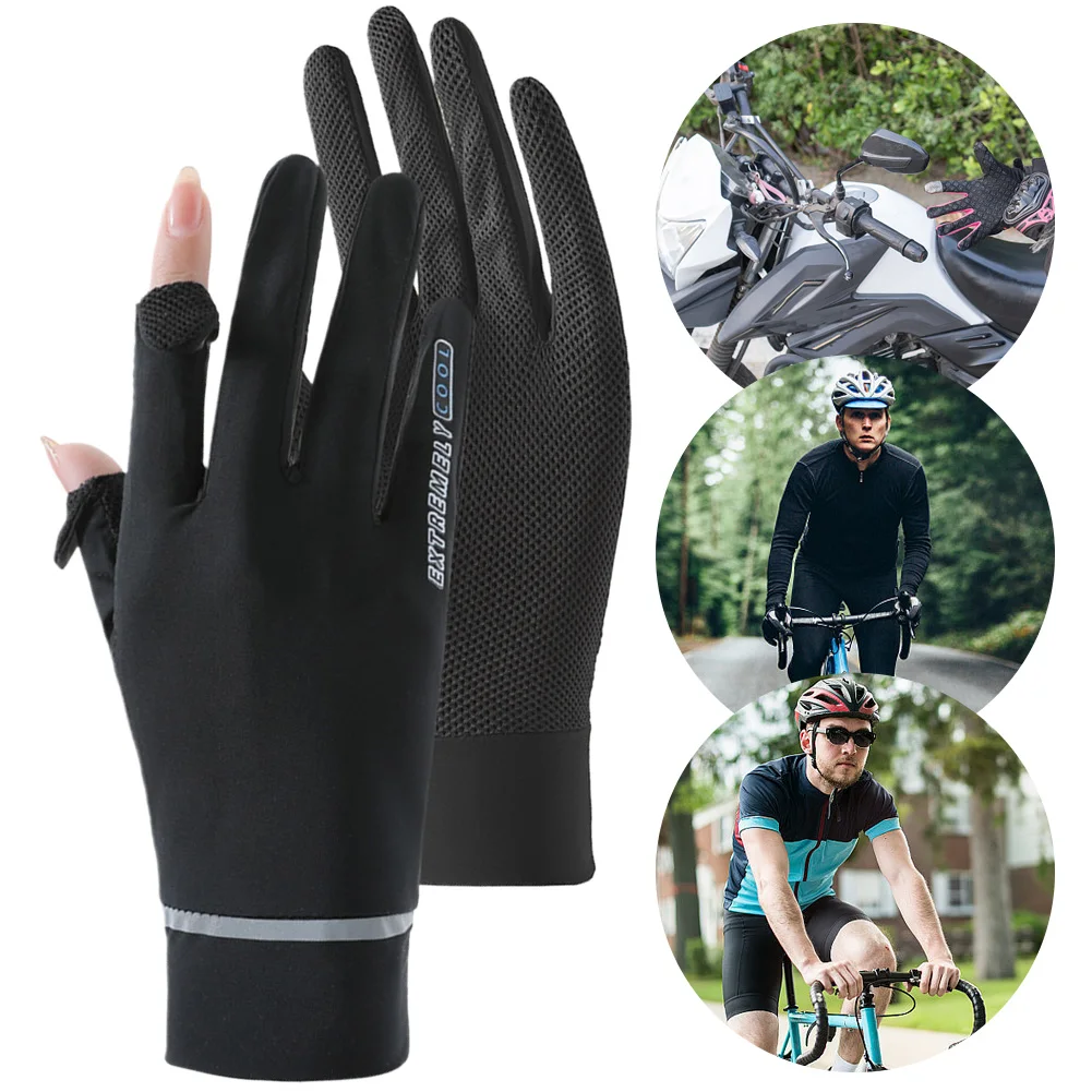Lady Sunscreen Ice Silk Gloves Summer Sun Protection Gloves Cycling Gloves Bicycle Gloves for Golf Driving Riding Fishing Hiking