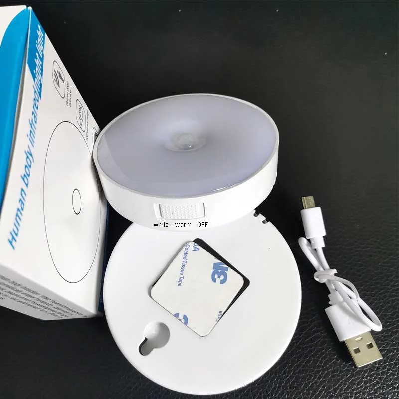 LED Smart Human Body Sensor Night Lamp Emergency Automatic Lighting USB Charging Wireless Magentic Suction Use Night Light