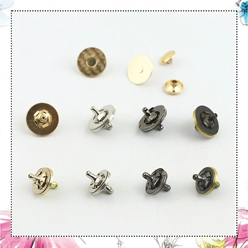 100sets/lot 14/18mm Brass Silver Sew on Metal Magnetic Snaps Button for Overcoat Bag Garment Accessories Scrapbooking DIY