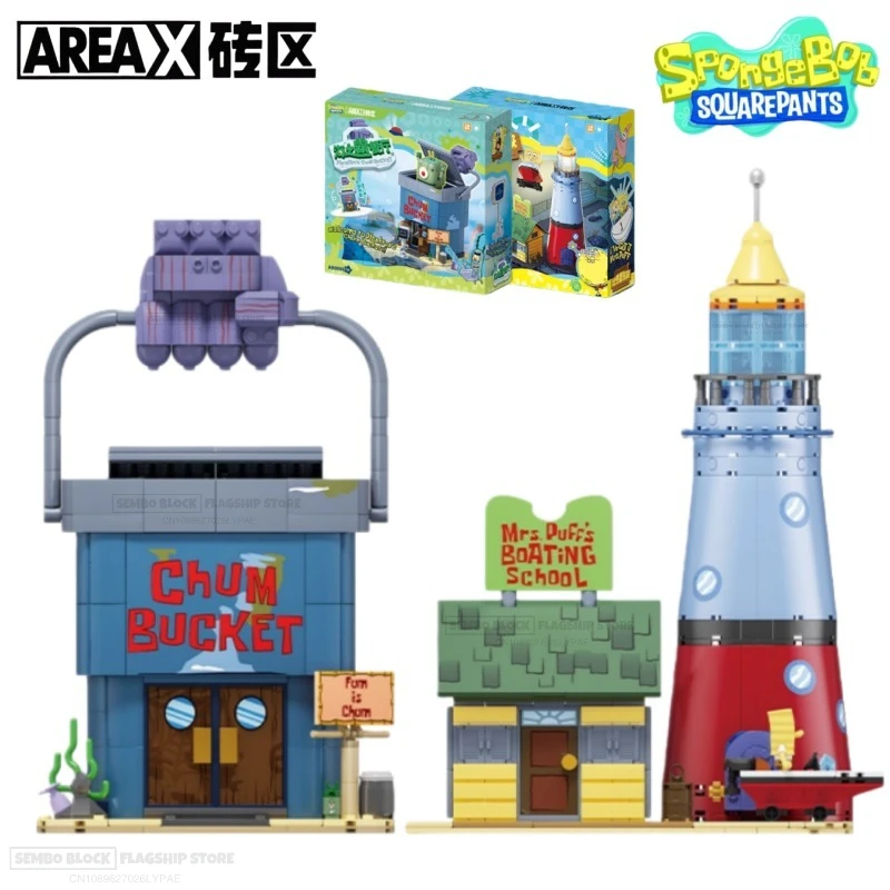 

Губка Боб Квадратные Штаны Plankton Chum Ведро Строительные Блоки Бикини Дно Вождение Школа Уличная Сцена Игрушка Орнамент Праздничный Подарок