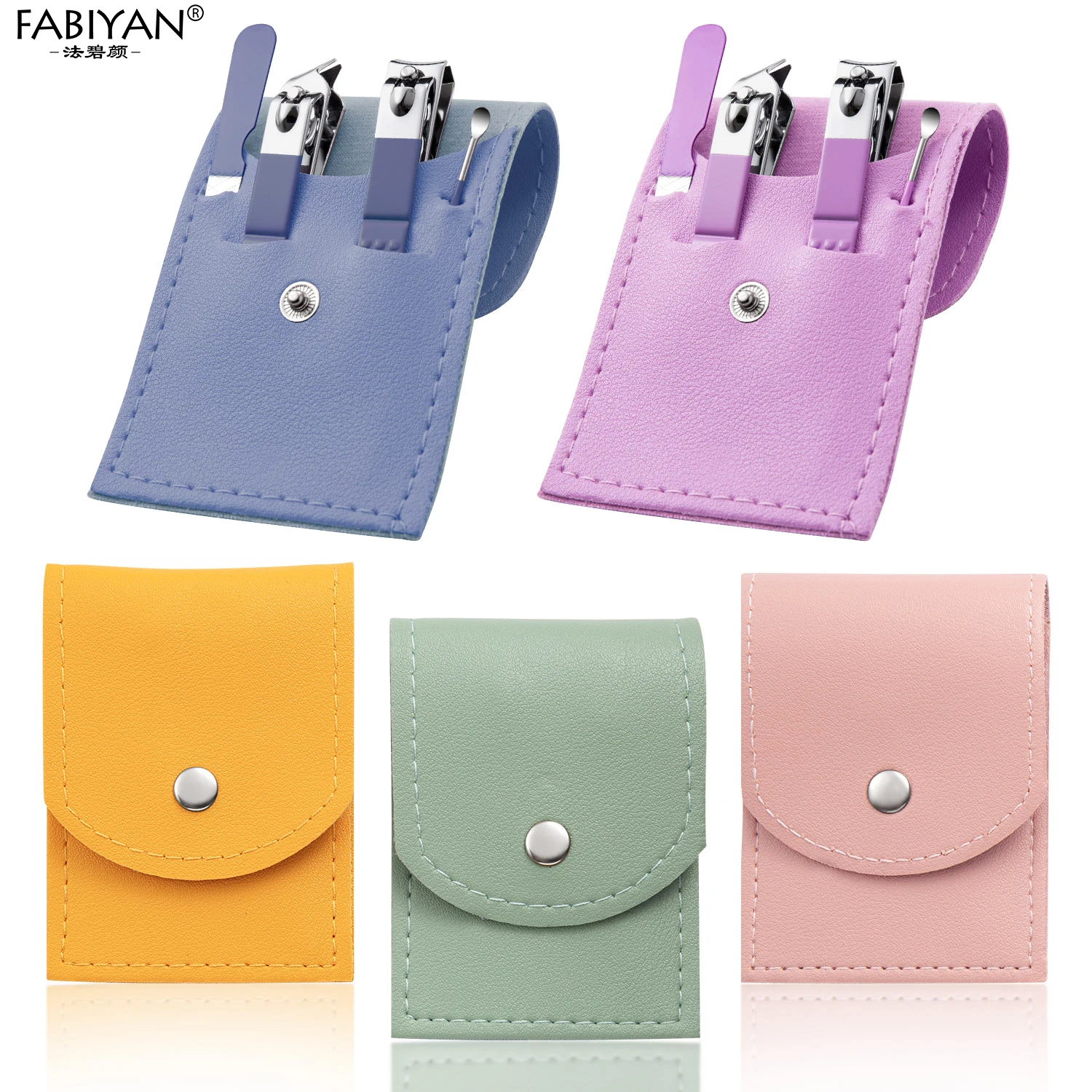 4Pcs Stainless Steel Nail Clippers Set Portable Travel Manicure Pedicure Tool With Nail Clipper Ear Pick Nail File