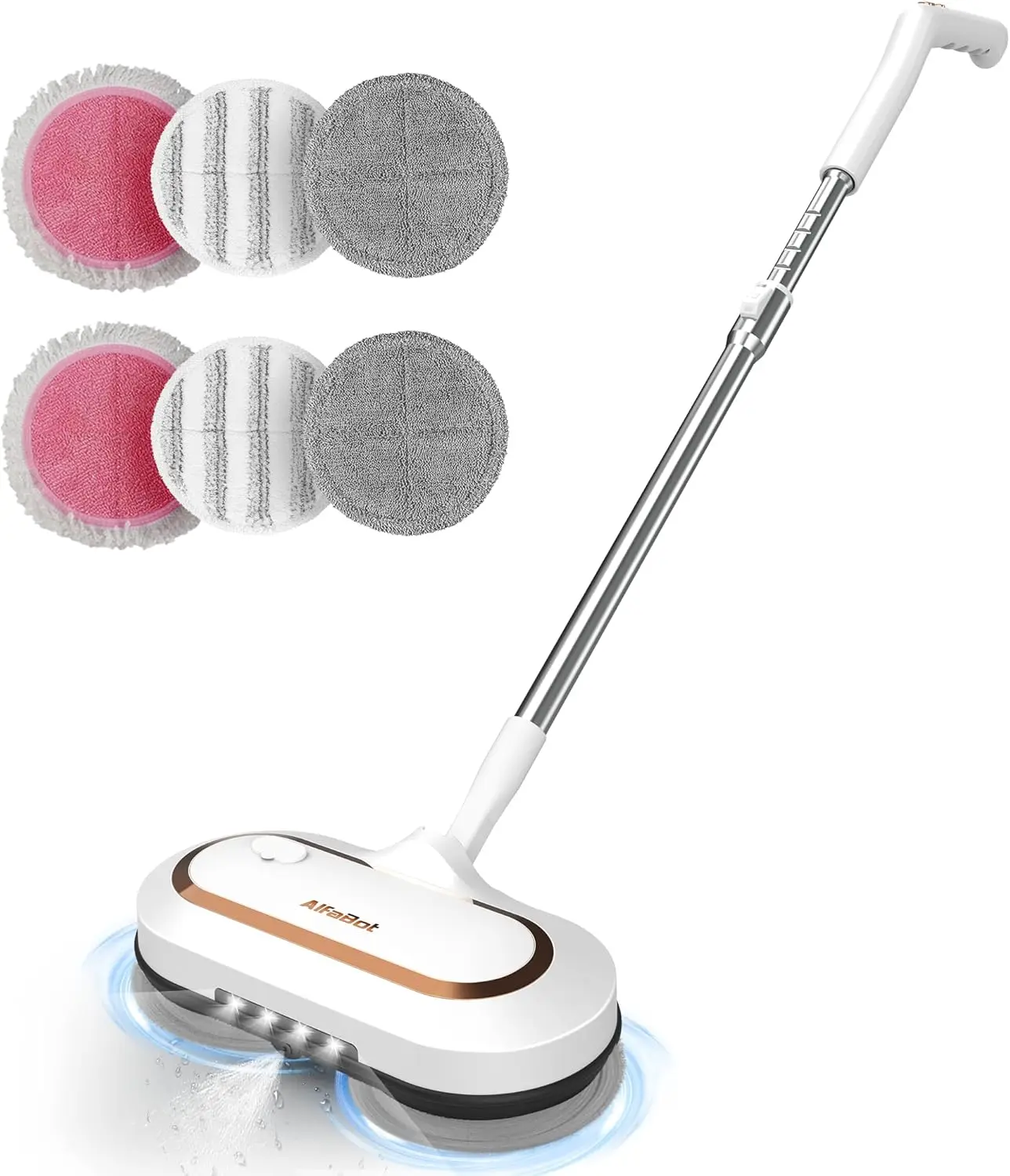 Electric Mop, S2 Cordless Spin Mop for Floor Cleaning, with LED Headlight and Sprayer/400ML Big Tank/60 Mins Runtime