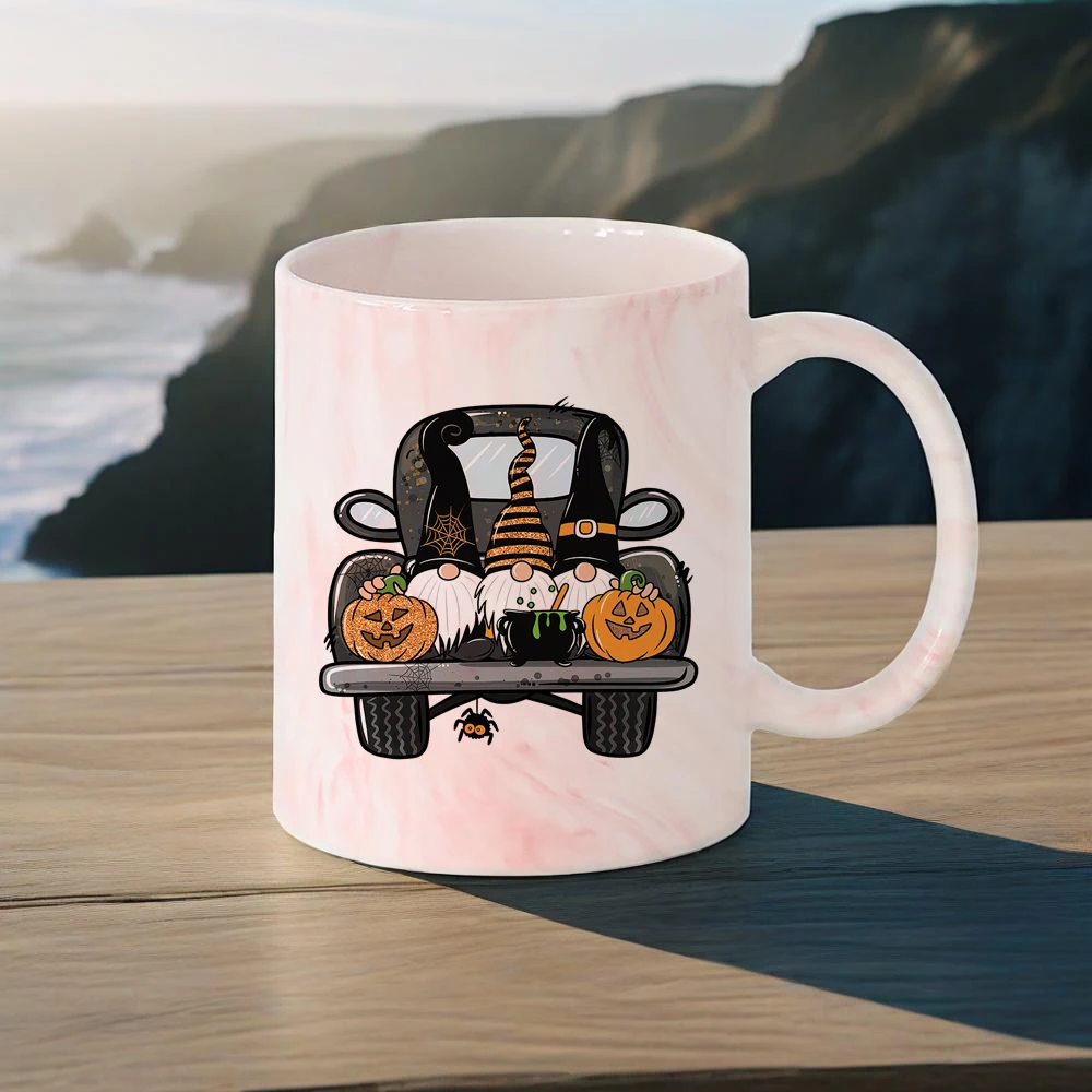 

Spooky Halloween Series Mug Lovely Dwarf Coffee Mug Pumpkin Pattern Breakfast Cups Drinking Milk Cola Juice Kitchen Office Use