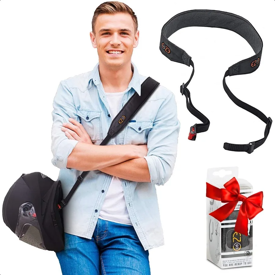 

Motorcycle Helmet Carrier Strap HandsFree Motorbike Accory. Convenient Lightweight and Comfortable Alternative to Helmet Bag. A