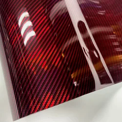 High Glossy Laser Rainbow Carbon Fiber Red Motorcycle Vinyl Car Wrap Stickers for Car Film Cover Accessories Wrapping Foil Decal