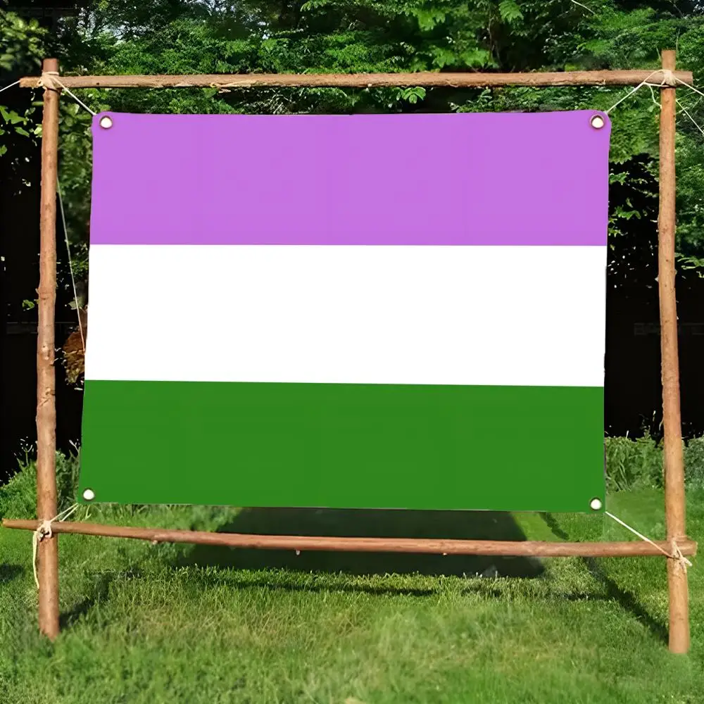 Nonconforming Authentic G-Genderqueer Pride Flags Borderless four-ring ornament indoor outdoor decoration effortless to hang