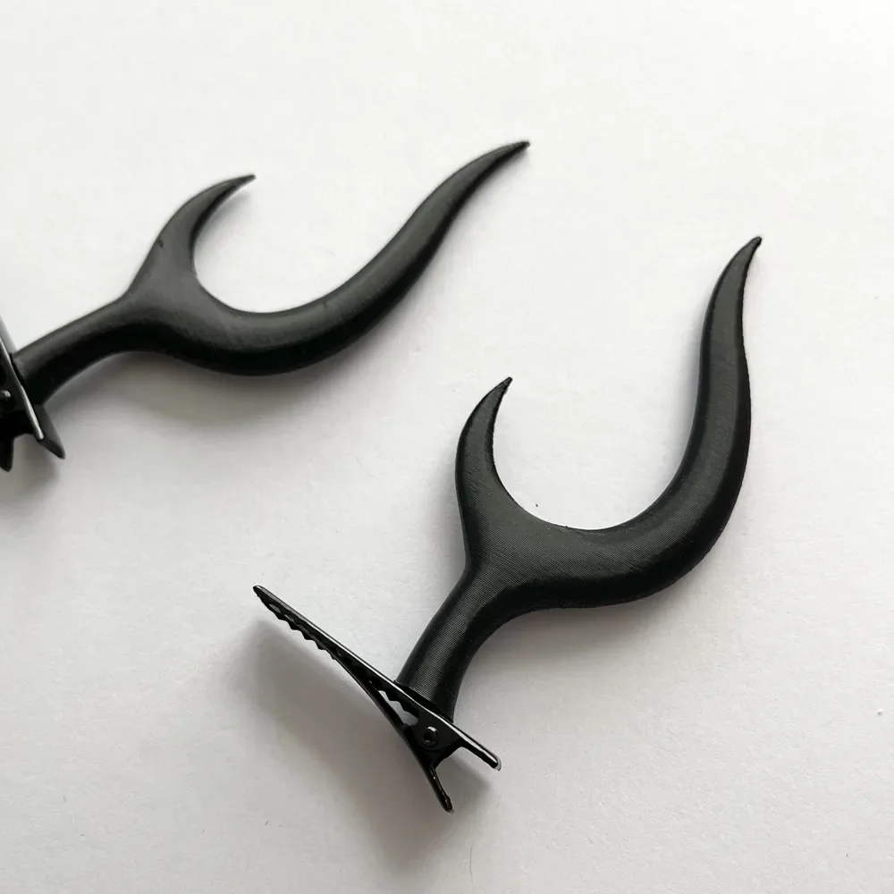 애니메이션 앨러스터 코스프레 머리핀, 블랙 뿔 뿔 헤어 클립, 할로윈 파티 모자, 헤어 액세서리