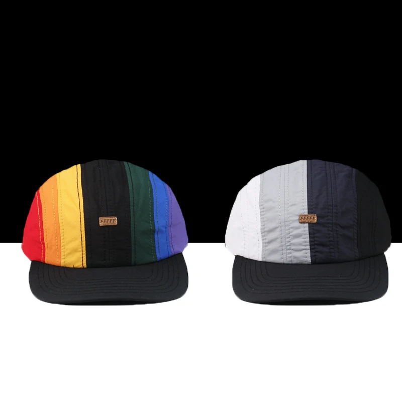 

Korean Style Color Gradient Rainbow Baseball Cap Four Seasons Hip Hop Drawstring Peaked Cap Sunscreen Breathable Snapback Hat