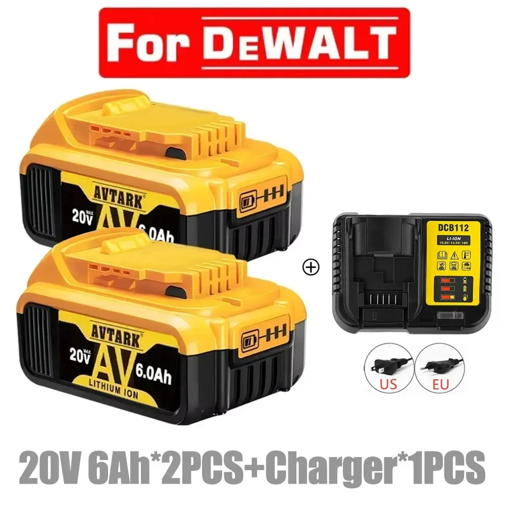 New 20V 60V screwdriver battery for DEWALT for dewalt dcf850 dcf887 dcf922 DCB182 DCB205-2 DCB206-2 power tool battery & charger