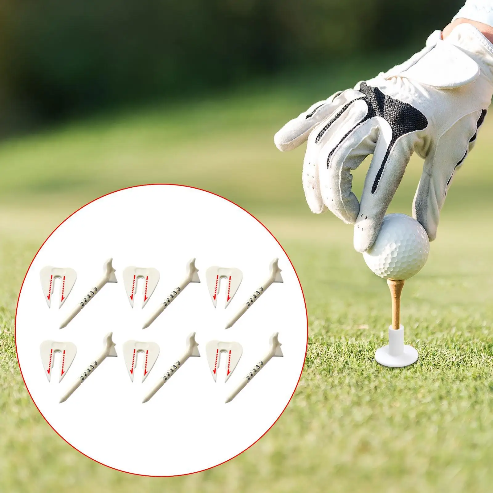 

6x Adjust Height Golf Tees Outdoor Golfing Accessories Golf Ball Holders