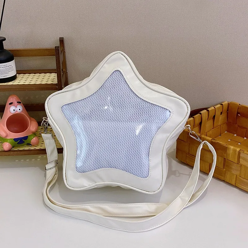 Cute Star Shaped Ita Bag Clear Window Crossbody Bag Kawaii Pentagram Shoulder Handbag Anime Collectibles Display Messenger Bag