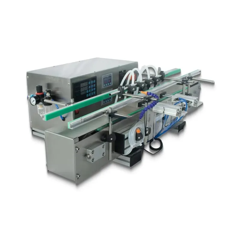 For 4-Head Peristaltic Pump Controller Liquid Filling Machine Beer, Wine Juice Filling Machine with Conveyor Belt