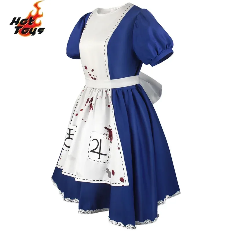 Anime alice loucura retorna cosplay avental de empregada vestido jogo loucura retorna alice cosplay traje para meninas festa de halloween