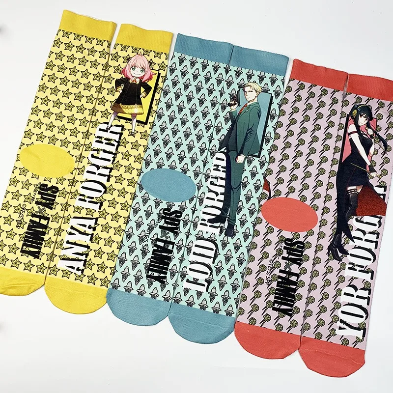 Japanischer Anime SPY×FAMILY Kawaii Cartoon gemusterte Socken Anime Merchandise kleines Geschenk