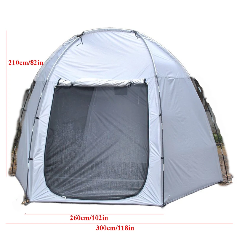 4-6Persons Hexagonal Tent Windproof Waterproof Sunproof Outdoor Camping Family 210D Oxford Silver Coated 210cm Height Portable