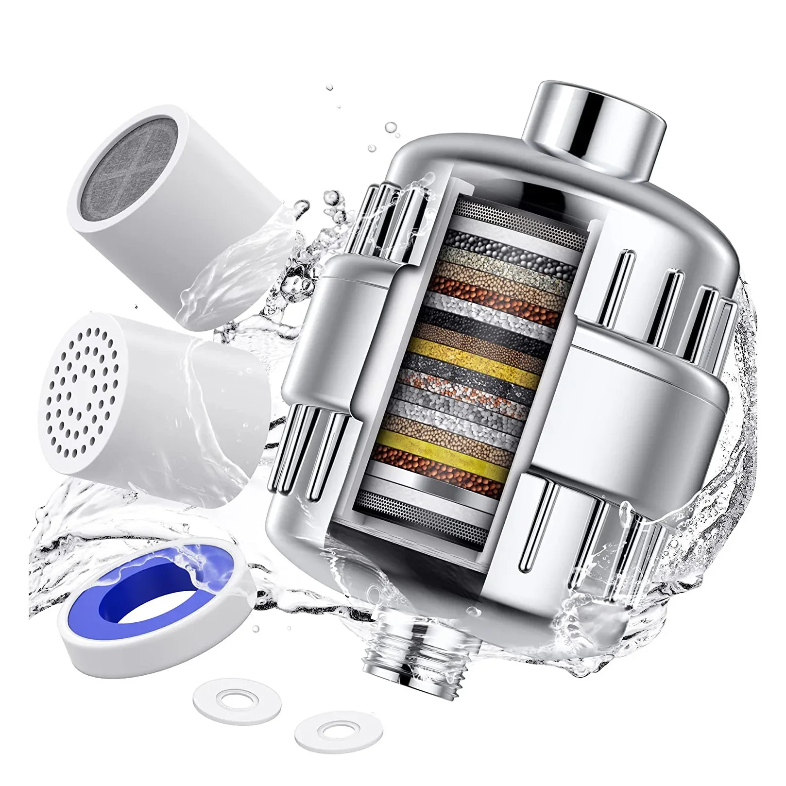 

15-20 Stages Shower Filter Remove Chlorine Fluoride Heavy Metals Shower for Bathroom Showerhead Accessories Knobs Showers Parts