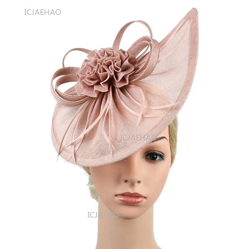 

Linen Like Bride Headpiece Fashion Evening Hat Matching Women Hair Accessory Party