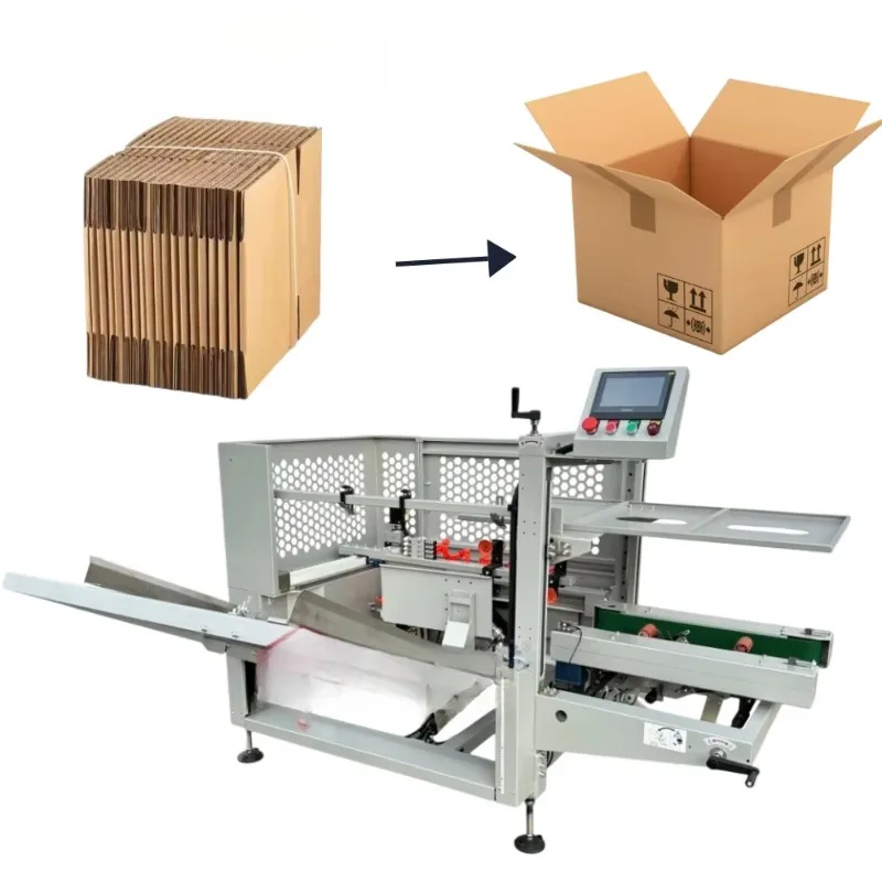 Automatic Carton Erector One-Key Quick Changeover Case Erecting Machine for Packaging Line
