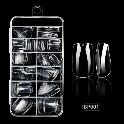 50 बॉक्स फुल कवर प्रेस ऑन नेल टिप्स स्टिलेट्टो आलमंड स्क्वायर कॉफिन फ्रेंच फाल्स फेक सोक ऑफ जेल नेल एक्सटेंशन टिप्स कैप्सूल 10 best sales नाखूनों पर ताबूत प्रेस - №10