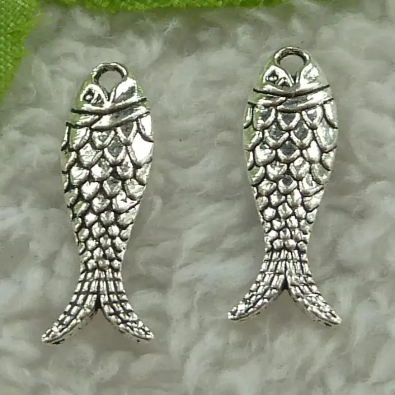 230 Stück antiksilberfarbene Fisch-Anhänger, 23 x 7 mm, DIY-Ohrringe, Schmuckherstellung # 3430 Großhandel – Detail 1