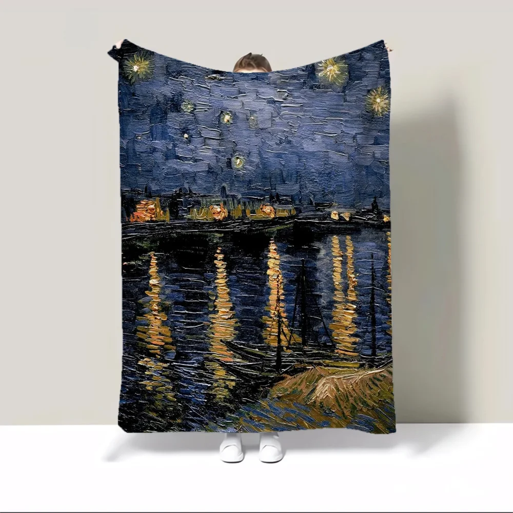 Picnic Throw Blanket 150x200 Van Gogh Blanket Fluffy Soft Blankets Sofa Decoration Throws Blankets for Sofa Luxury Bedding Knee