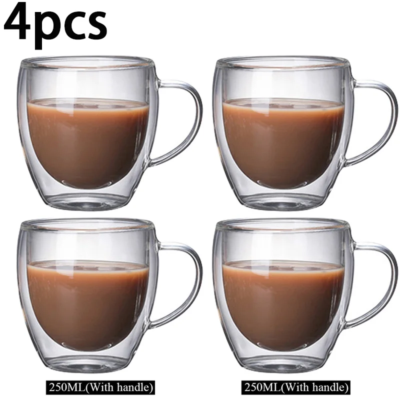 80ML/150ML 2-18PCS Doppel Wand Glas Kung Fu Tee Tasse Transparent Kaffee Milch Wasser Becher hohe Borosilikatglas Drink Tee-Set