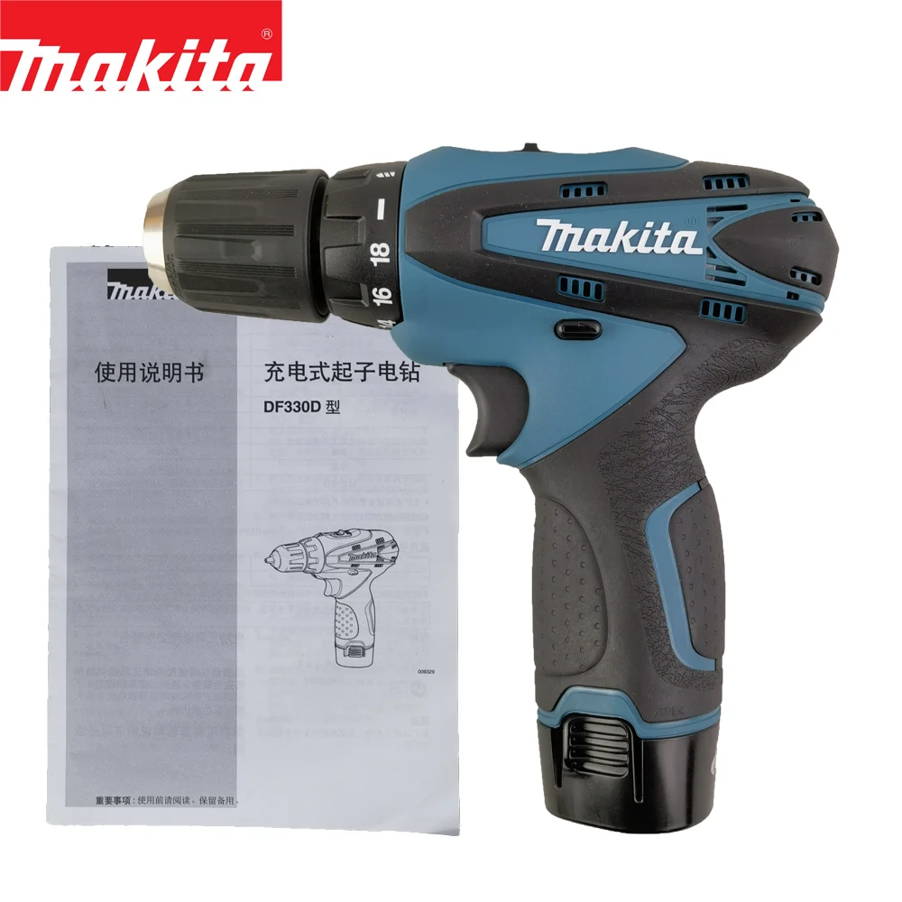 Makita Cordless Screwdriver DF330 Handheld Driver Drill Two Speed Adjust Rechargerble Electric Drill Household Power Tools