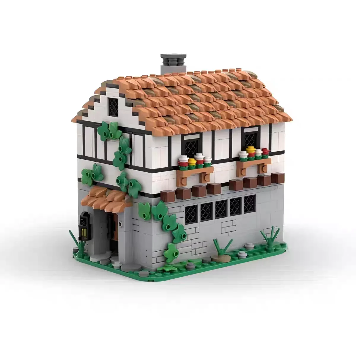 MOC Eeuw Cottage Kasteel Tavern Modulair Model Bouwstenen Middeleeuwse Viking Stijl Bakstenen Tavern Cottage Puzzel Speelgoed Kid Gift