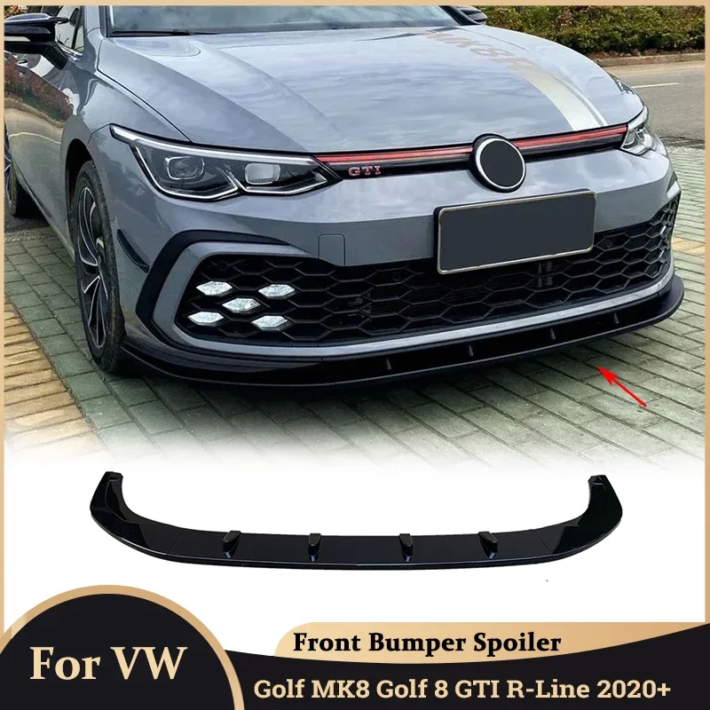 For VolksWagen VW Golf MK8 Golf 8 GTI R-Line 2020+ Front Bumper Spoiler Splitter Modification Front Shovel Skirt Board Body kit