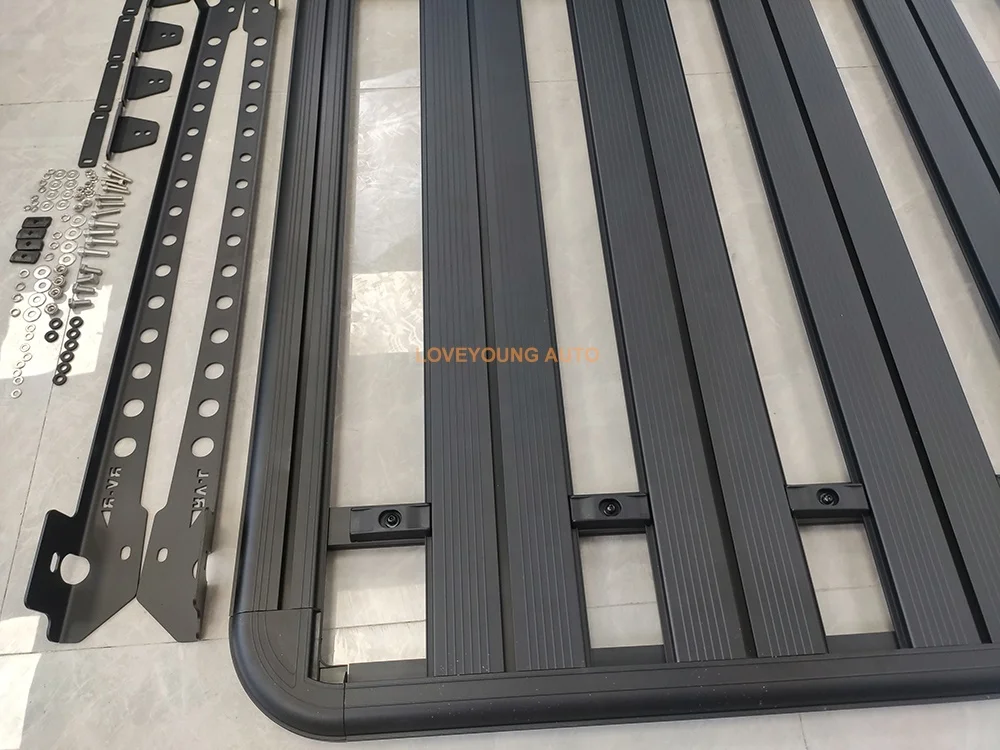 토요타 랜드크루저 LC100/LC120/LC150/LC200용 유니버설 알루미늄 플랫폼 차량 루프랙 썸네일 3