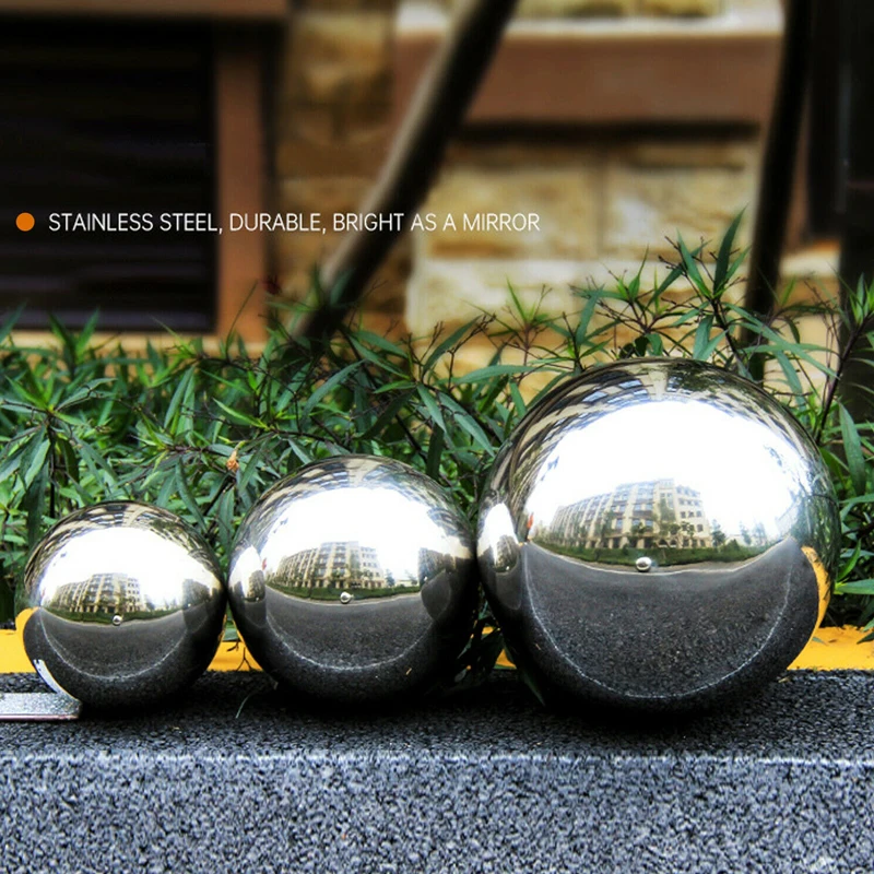 6Pcs Stainless Steel Gazing Balls Gloss Sphere Mirror Hollow Ball for Home Garden Decoration Ornament Crafts