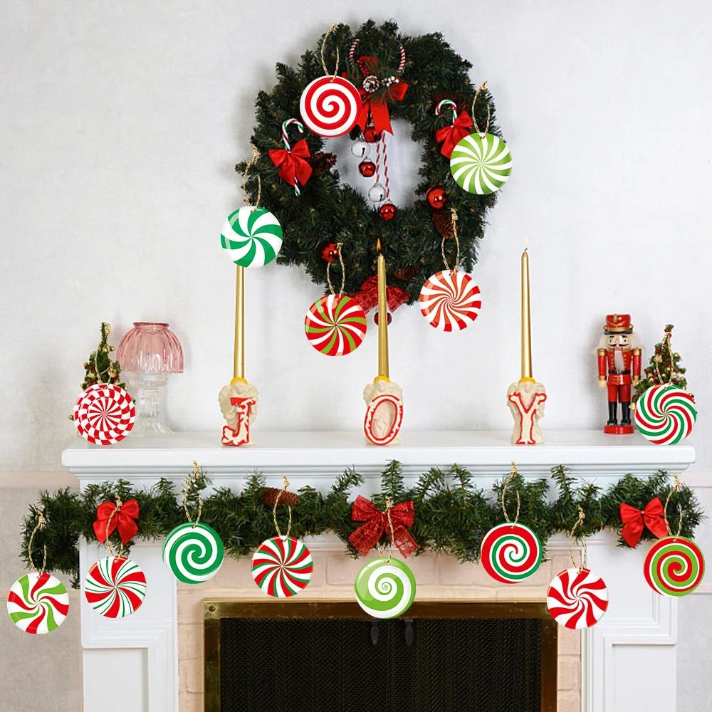 16 Stück/Set Süßigkeiten-Design-Ornamente und Anhänger – perfekte Hängedekoration für Weihnachtsdekoration, Neujahrspartys und Weihnachtsbaum-Arrangement