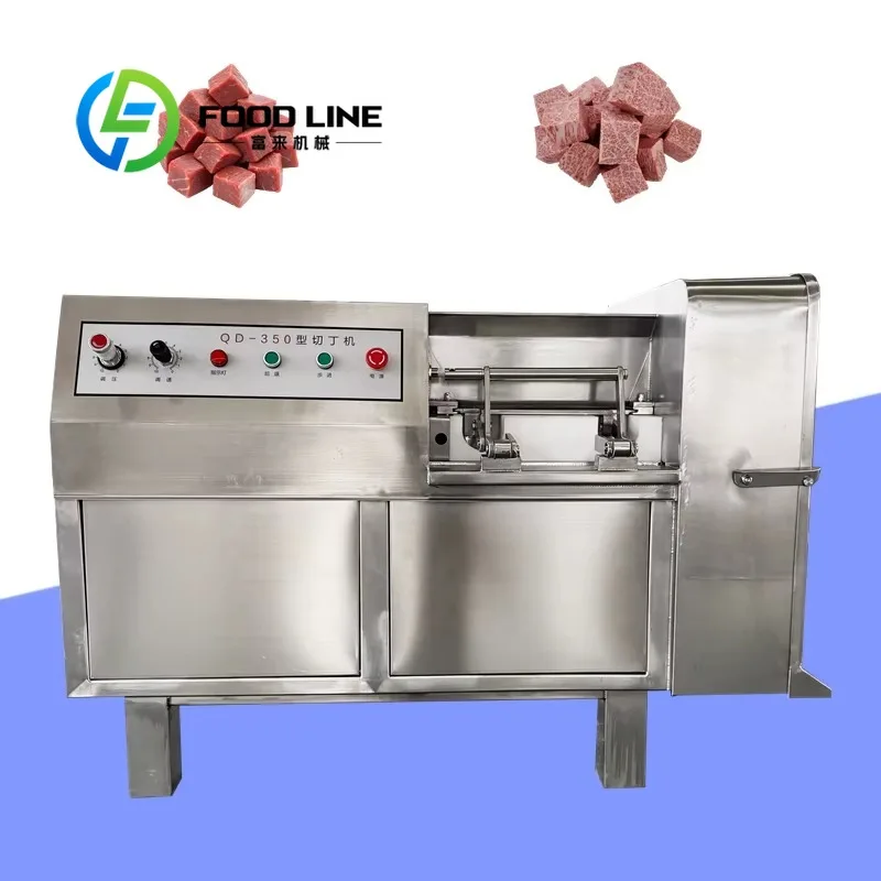 Frozen Meat Dicer High Capacity Frozen Meat Dicing Machine Food Grade Stainless Steel Blade Food Processing Workshop Price