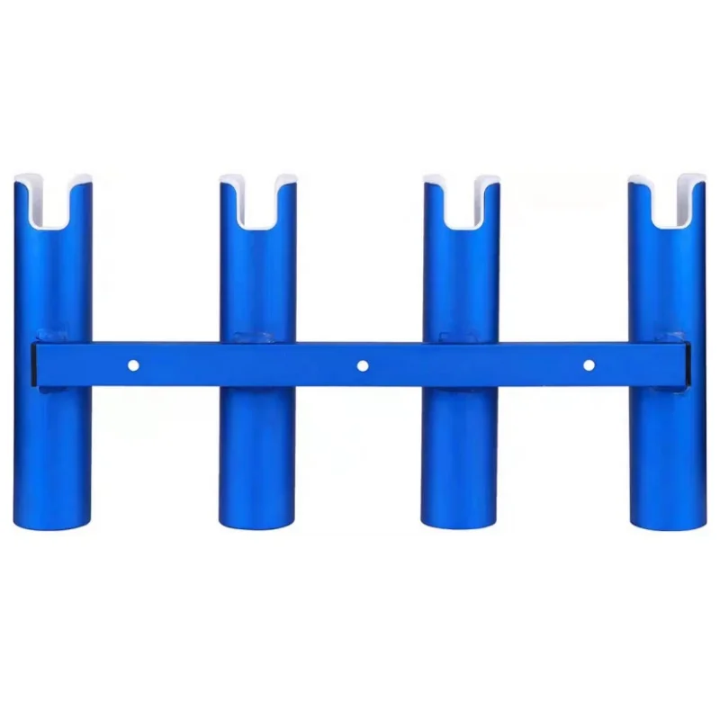 Zilver Blauw Aluminium 4 Buis Hengel Houders Aan De Muur Gemonteerde Pod Rack 4 Link Hengel Houder Paal Buis Zijbeugel Voor Boten