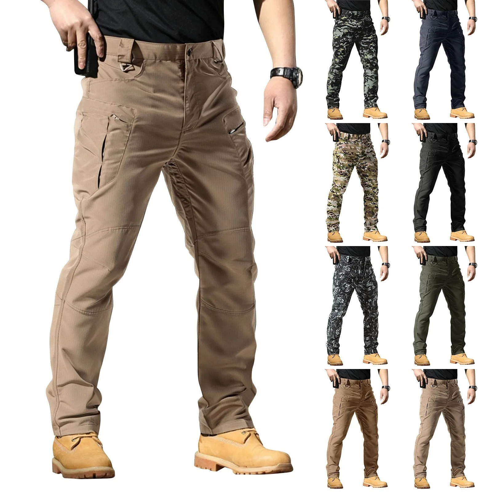 Warm Trousers Men'S Waterproof Shark Leather Wool Work Pants Outdoor Windproof Thick Wear-Resistant Mountain Climbing And Hiking