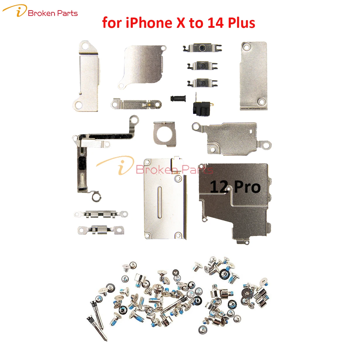 New Internal Metal Bracket Plate Full Set Cover Parts for iPhone 14 13 12 11 Pro X XR XS Max with Complete Full Screw Set