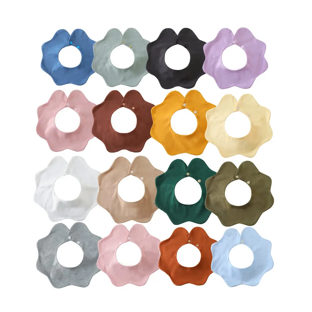 

4Pcs Baby Feeding Drool Bibs Saliva Towel for flower Scarf Bandana Soft Cotton Bib Adjustable Snap Button Burp Cloth for Boys