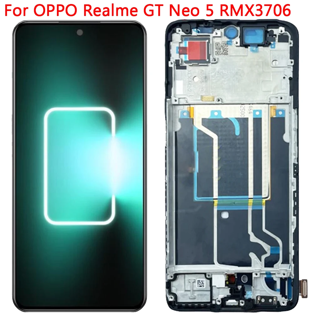 

ЖК-дисплей для OPPO Realme GT Neo 5, сенсорный экран с рамкой 6,74 дюйма, ЖК-дисплей в сборе для Realme GT Neo 5 RMX3706