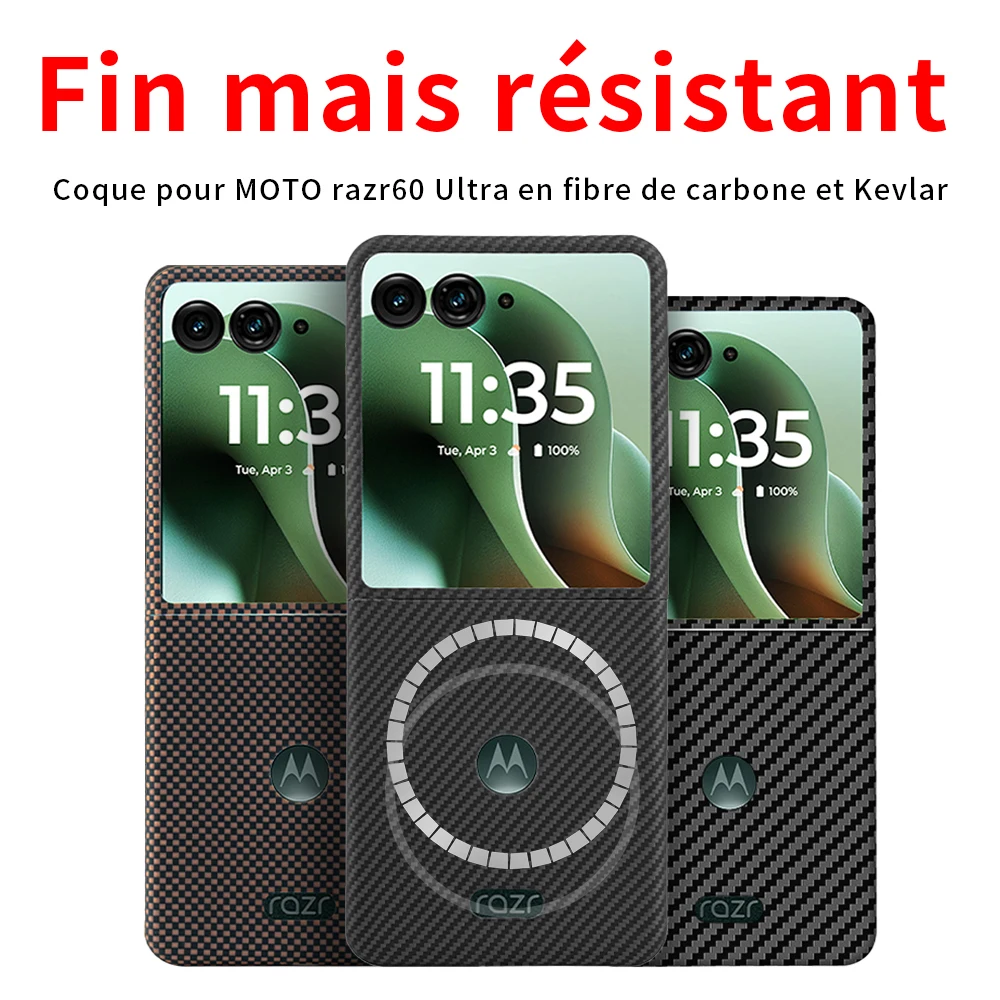 For motorola razr 60 ultra cases carbon aramid fiber kevlar magsafe fabric thin hard 50 ultra cover magnetic balck Slim light