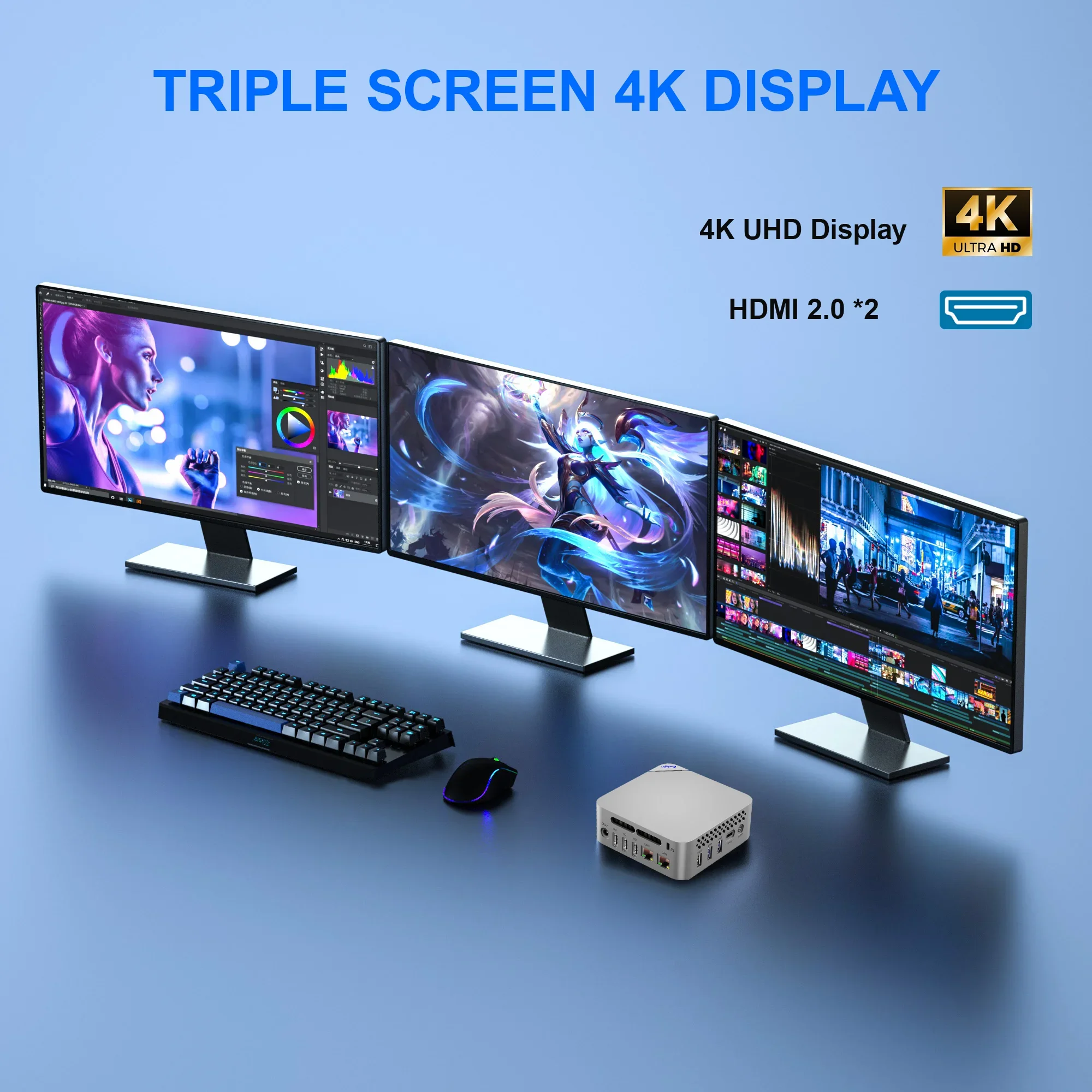 SZBOX T8 Pro Twin Lake N150 كمبيوتر صغير 8 جيجابايت 16 جيجابايت DDR4 256 جيجابايت 512 جيجابايت M.2 SATA SSD ماكس 2 تيرا بايت WIFI5 BT4.2 4K HD كمبيوتر مكتبي