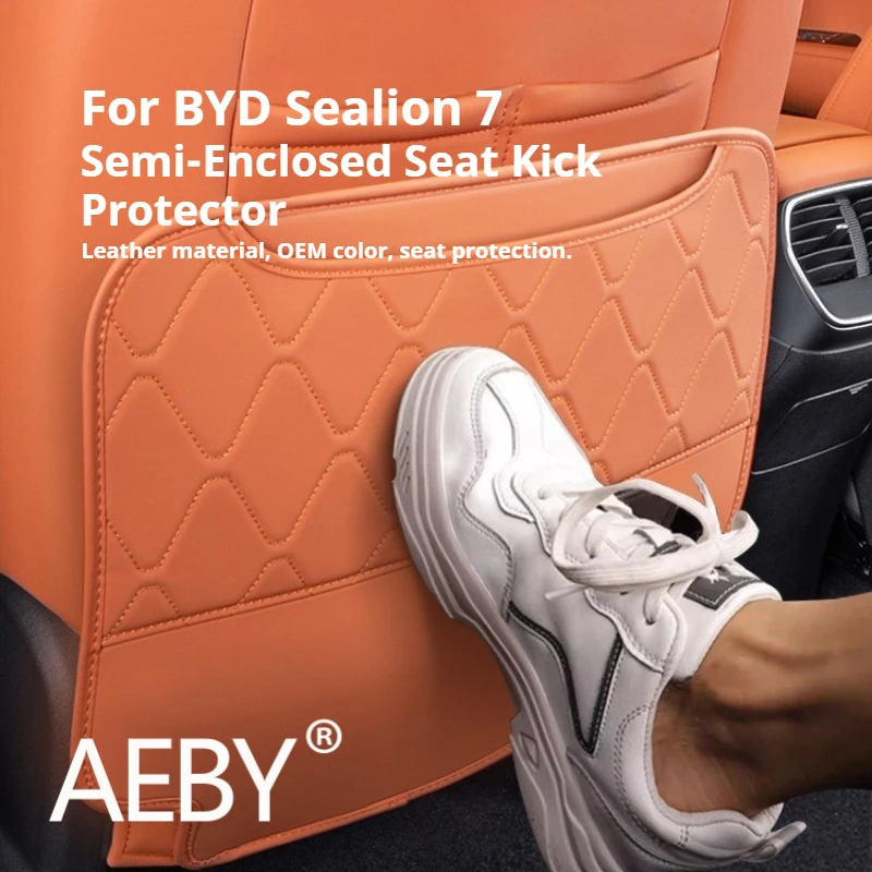 

AEBY For BYD Sealion 7 2024 Back Seat Kick Pad Anti-Scratch Protective Cover, Waterproof Child Feet Guard Interior Accessories