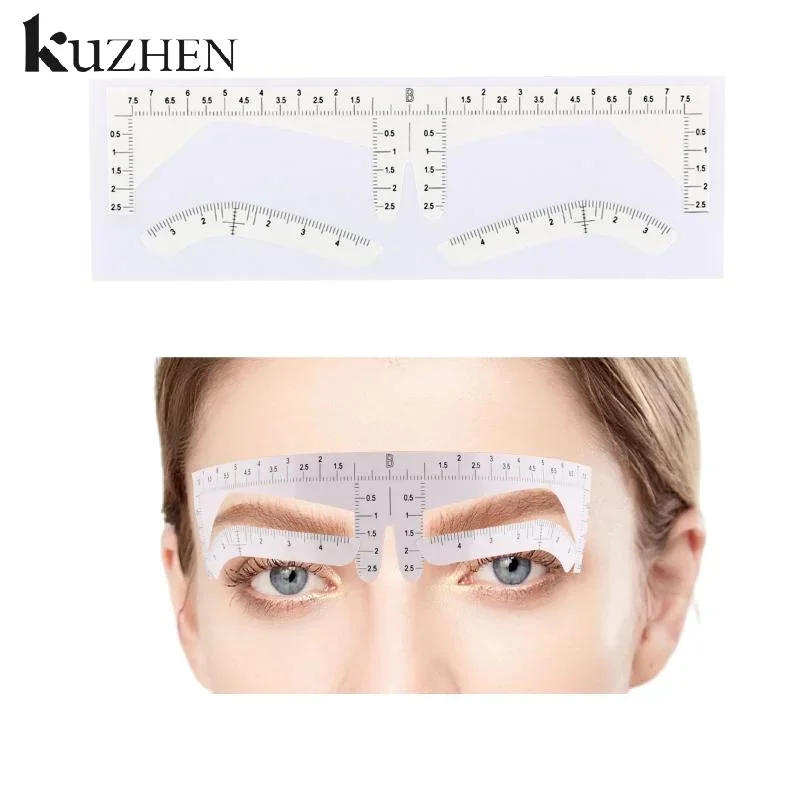 Wegwerp wenkbrauwliniaal sticker zelfklevende microblading tattoo wenkbrauw meetinstrumenten voor permanente make-up aanbod wenkbrauwgereedschap