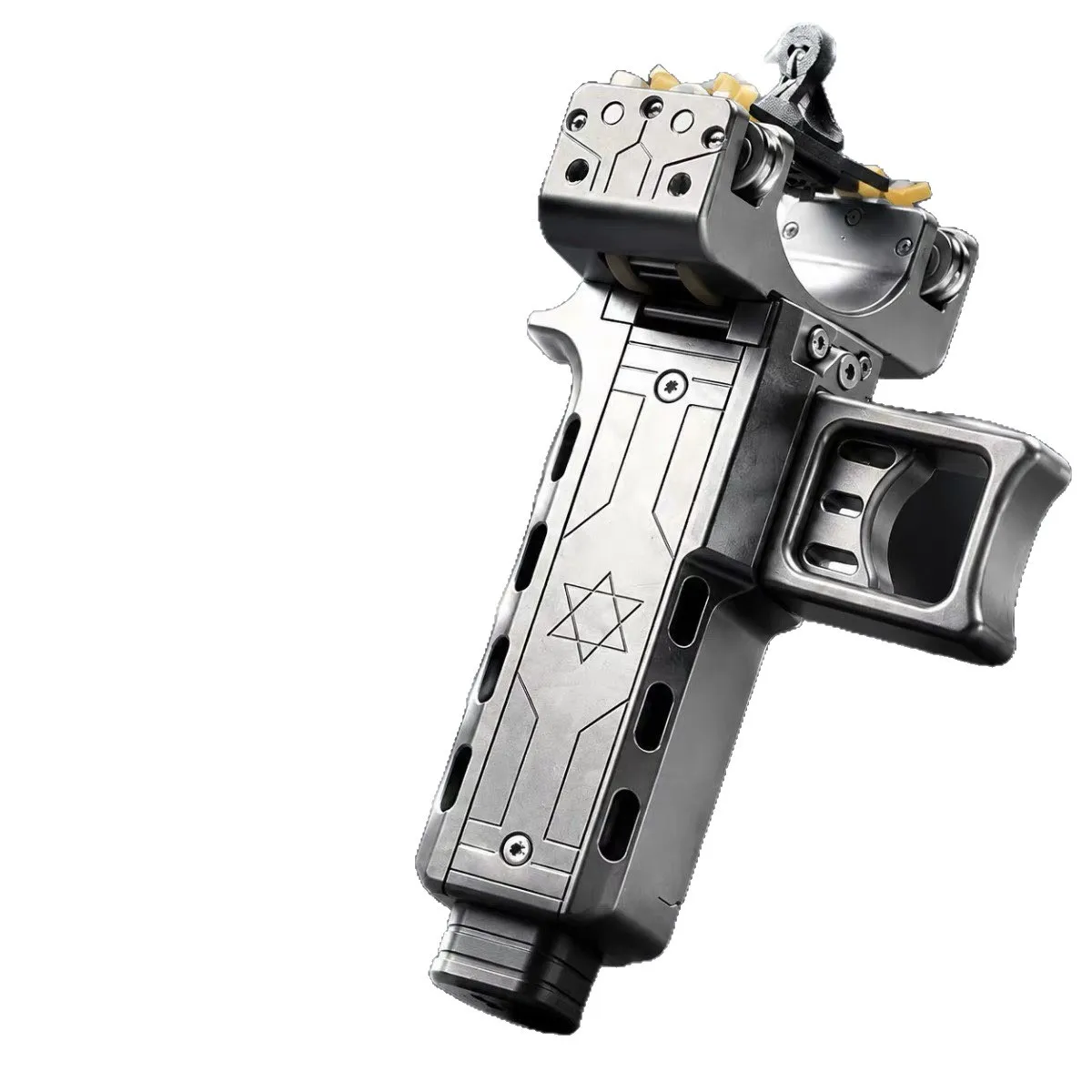 20-round automatic fully metal slingshot with CNC technology - designed for adults, featuring high-speed shooting capabilities.