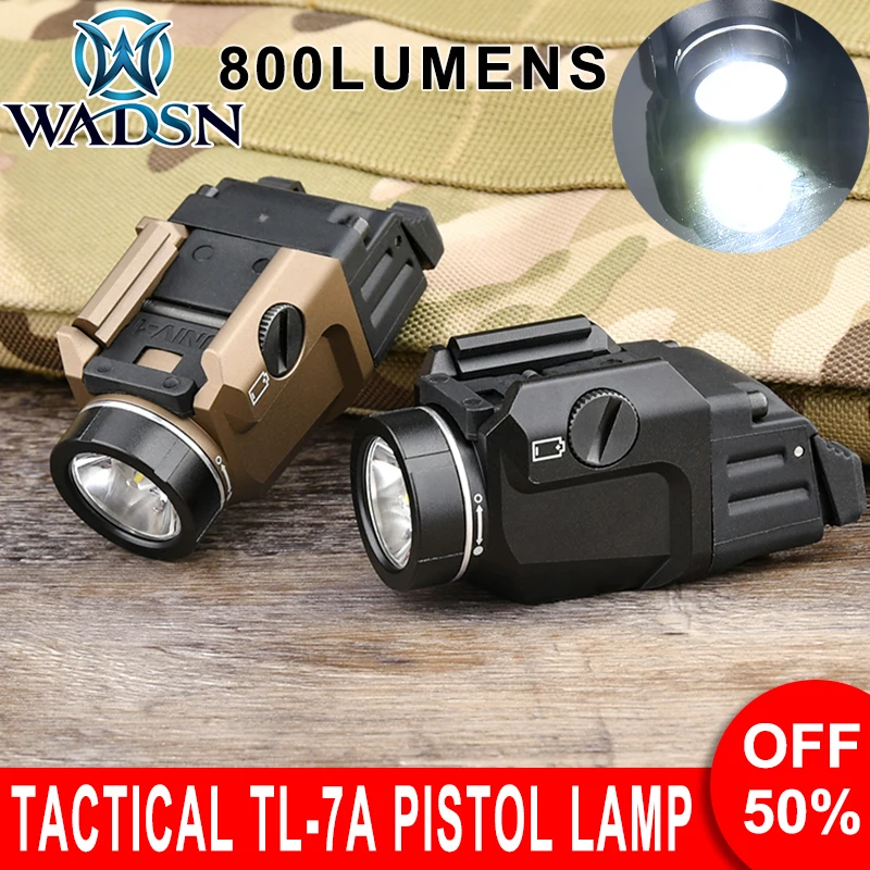 

WADSN Tactic 800Lumens T L 7A Flashlight Metal Hunting Scout Light Ultra Strobe White LED Spotlight Hanging Pisto Lamp Promotion