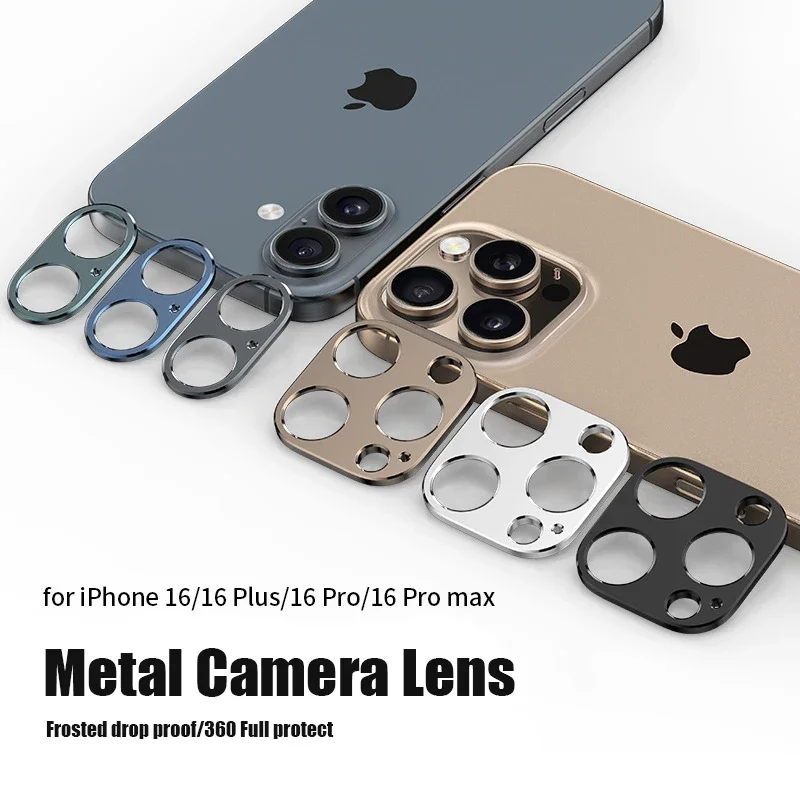 360 Full Cover Kamera Objektivs chutz für iPhone 16 Pro Max gehärtetes Glas für Apple iPhone 16pro plus Metall Kameras chutz