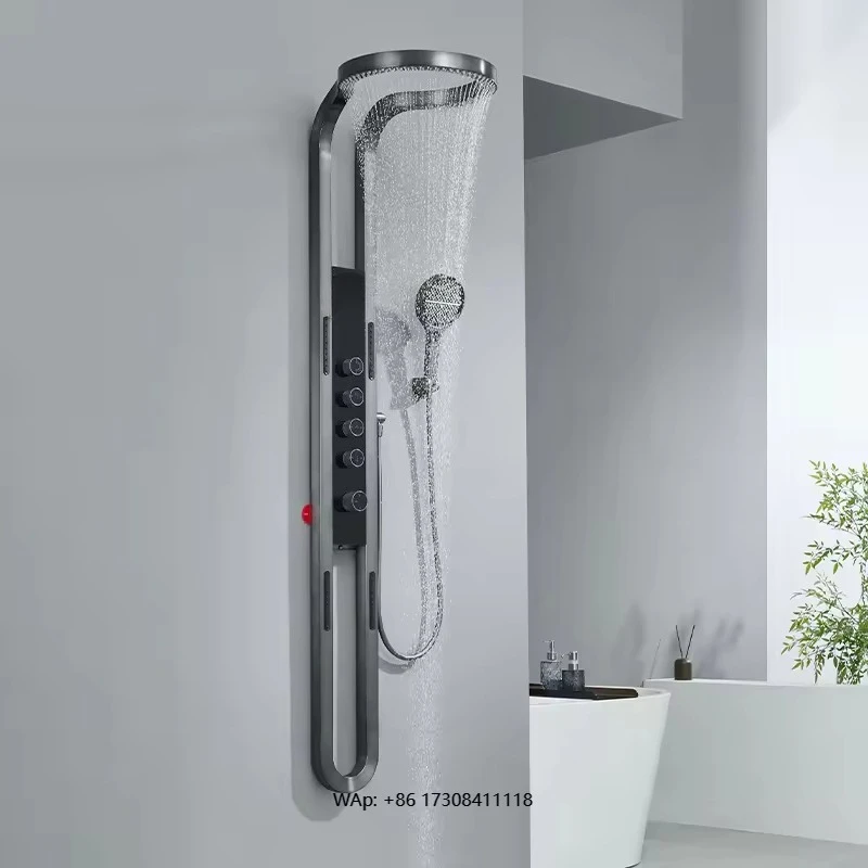 Digital Multifunctional Shower Panel Column Smart Wall Mounted Bathroom Waterfall Shower Set System